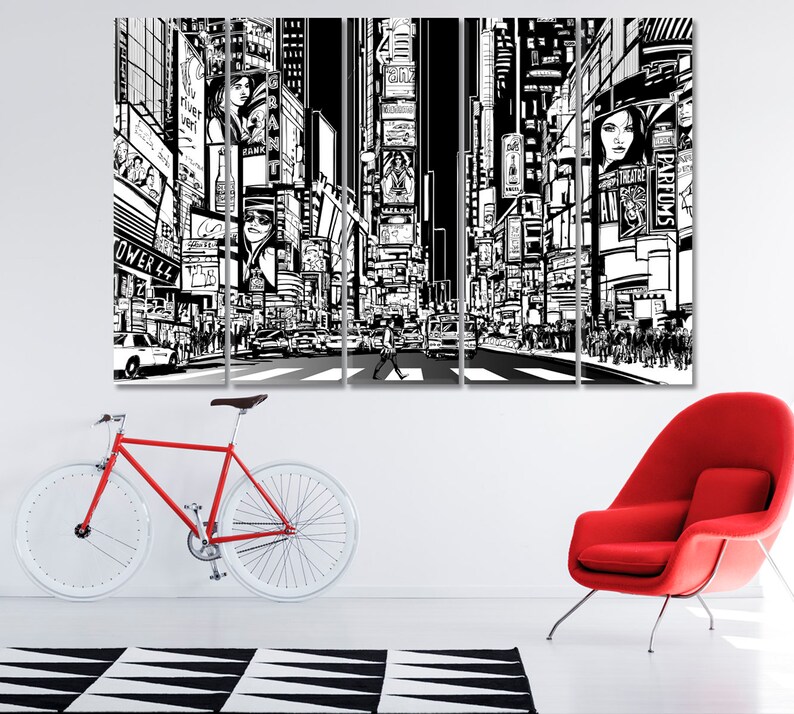 New York City Modern Wall Art Decor Canvas Print | Etsy