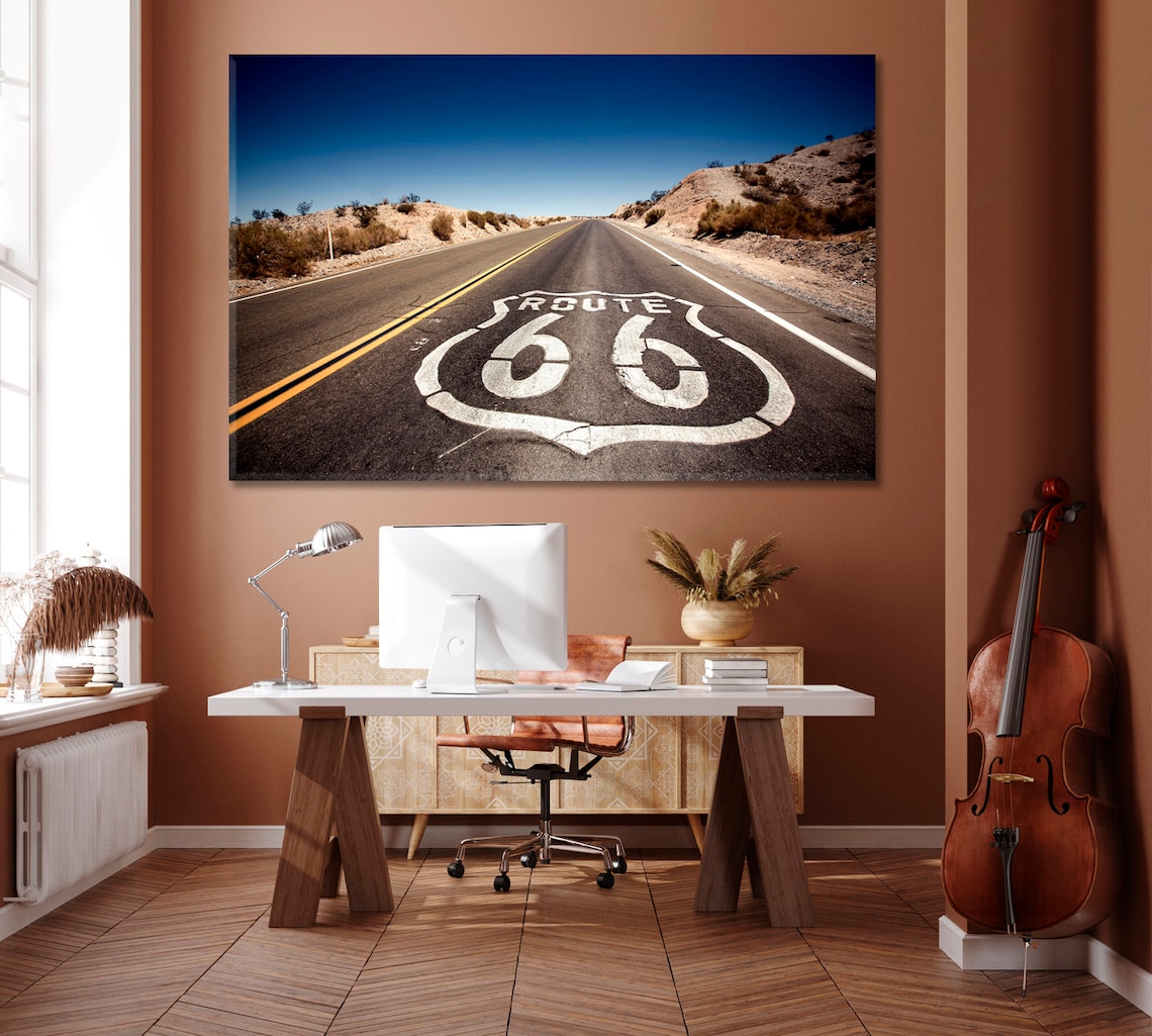 Route 66 Canvas Wall Art Route 66 Ready to Hang Canvas Etsy