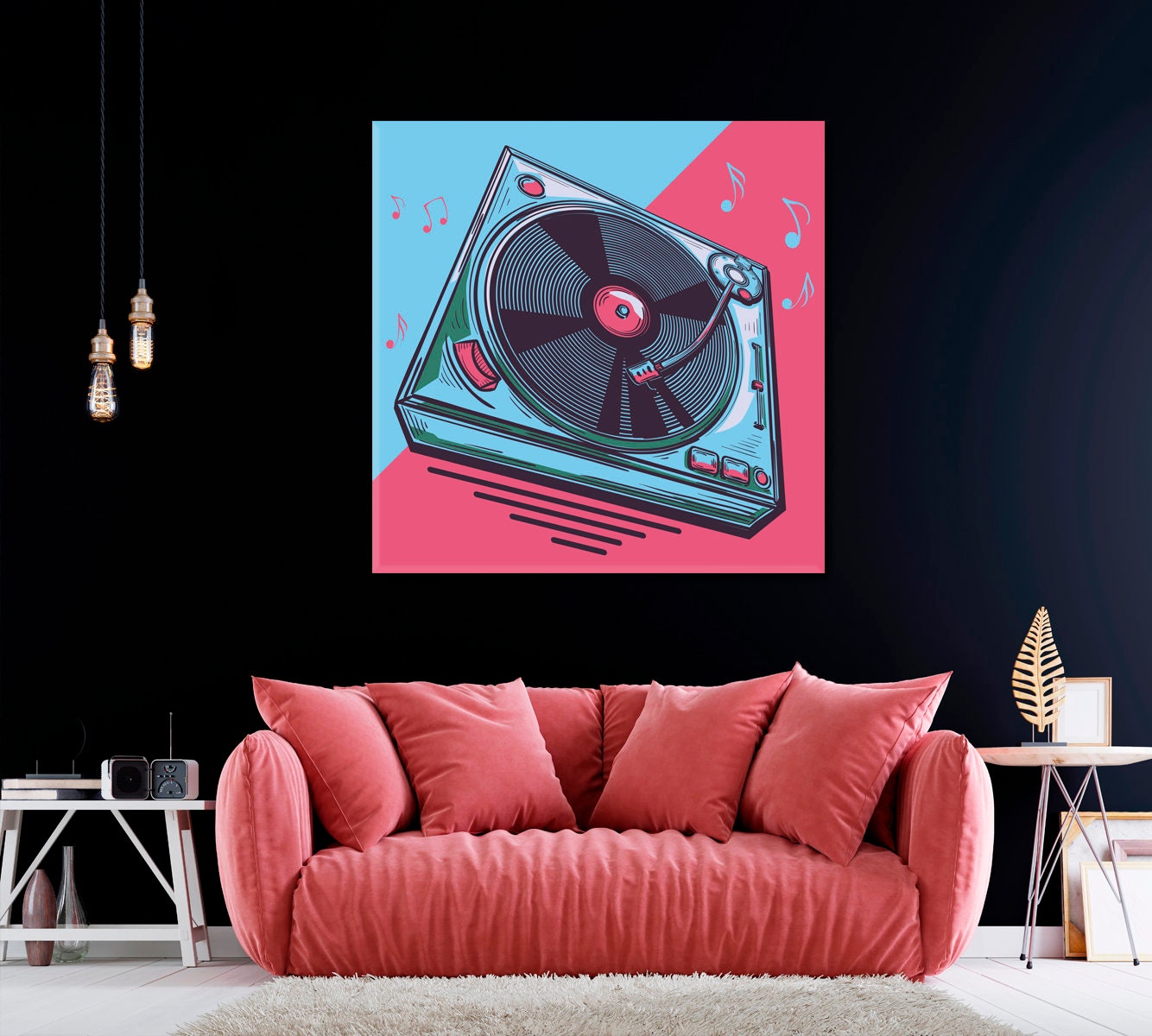 Vinyl Record Player ArtWork Dj Canvas Print | Etsy