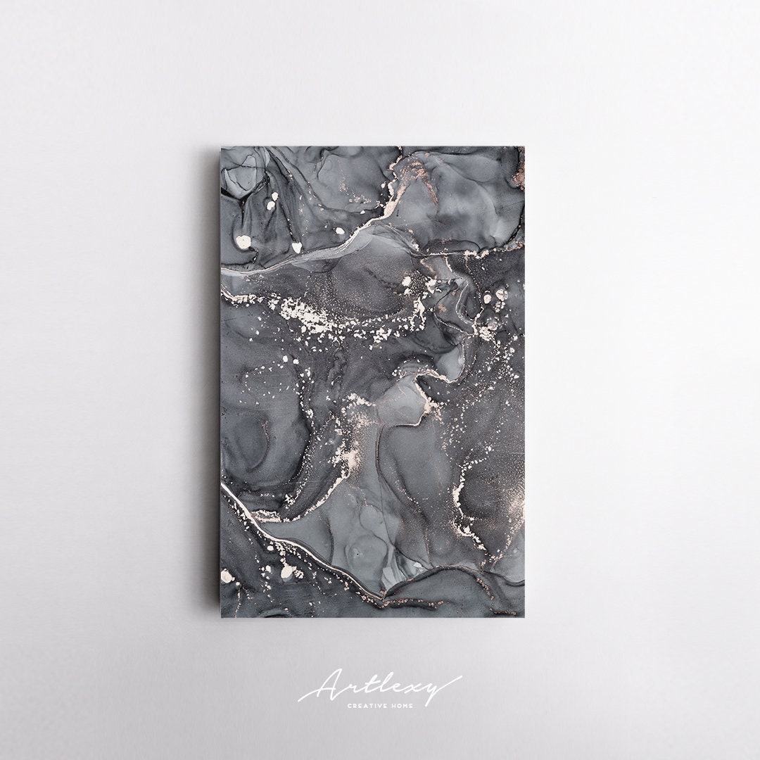 Gray Marble Wall Art Abstract Canvas Art for Home Etsy