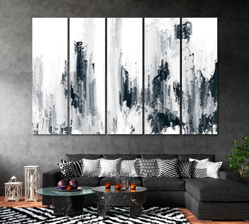 Black And White Abstract Art Large Canvas Wall Art