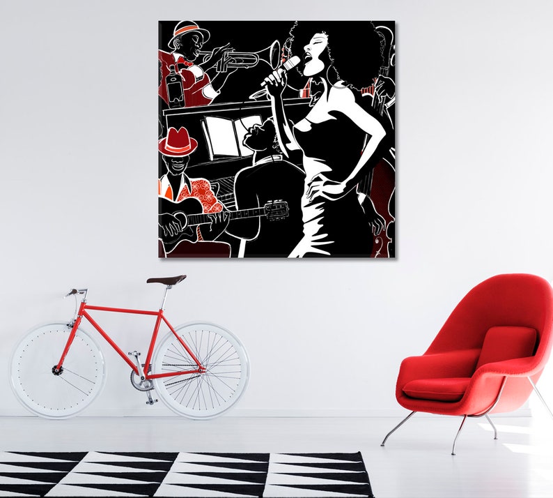 Jazz Band Modern Canvas Print Wall Art Decor Etsy