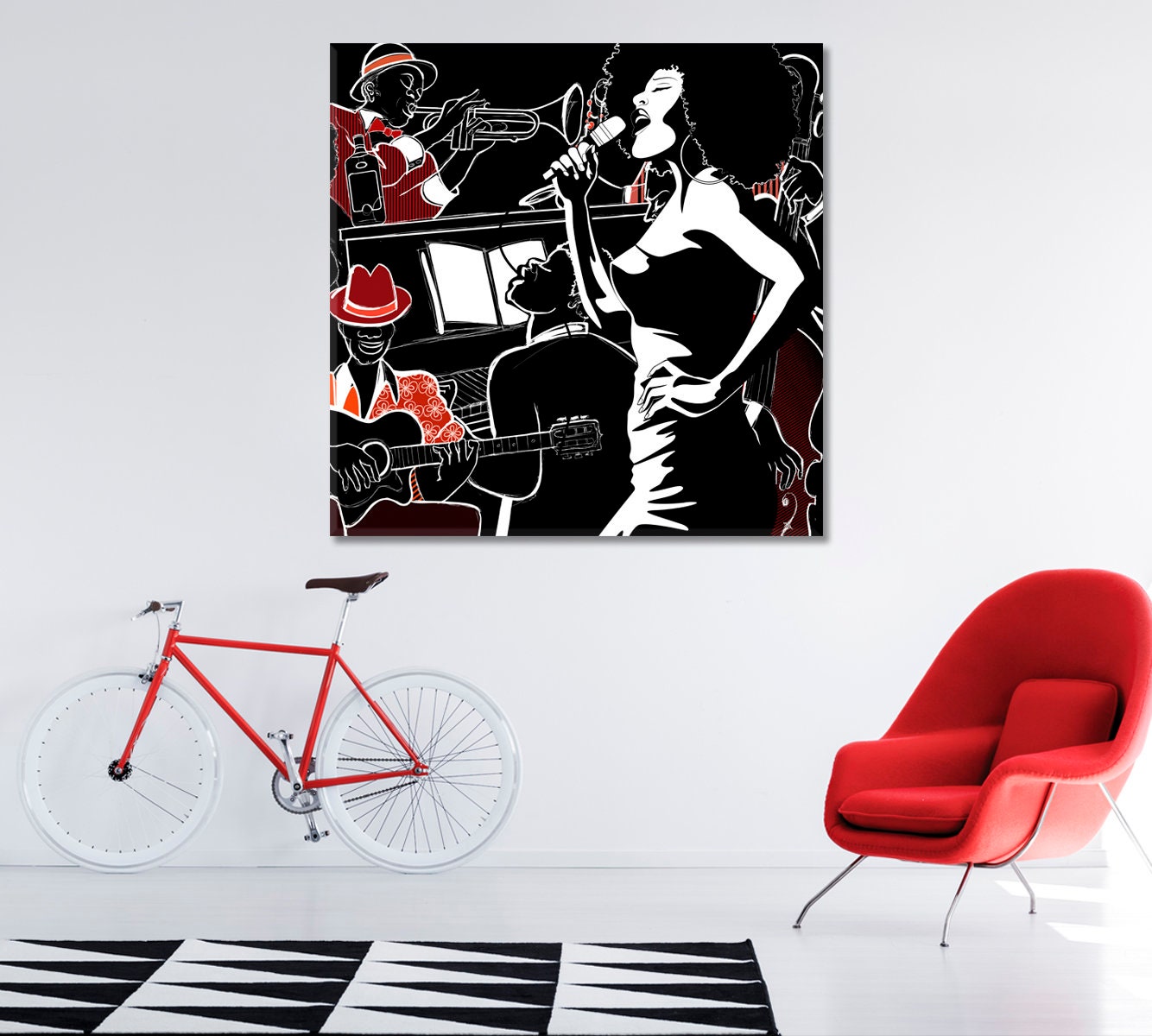 Jazz Band Modern Canvas Print Wall Art Decor Etsy