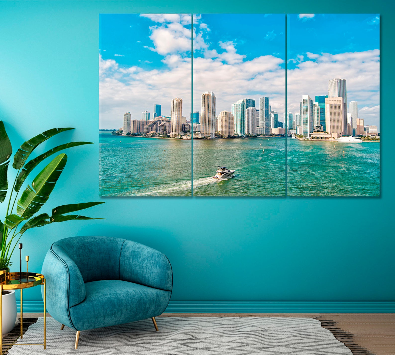 Miami Print Canvas Art Miami Room Wall Decor Miami Wall Art Etsy