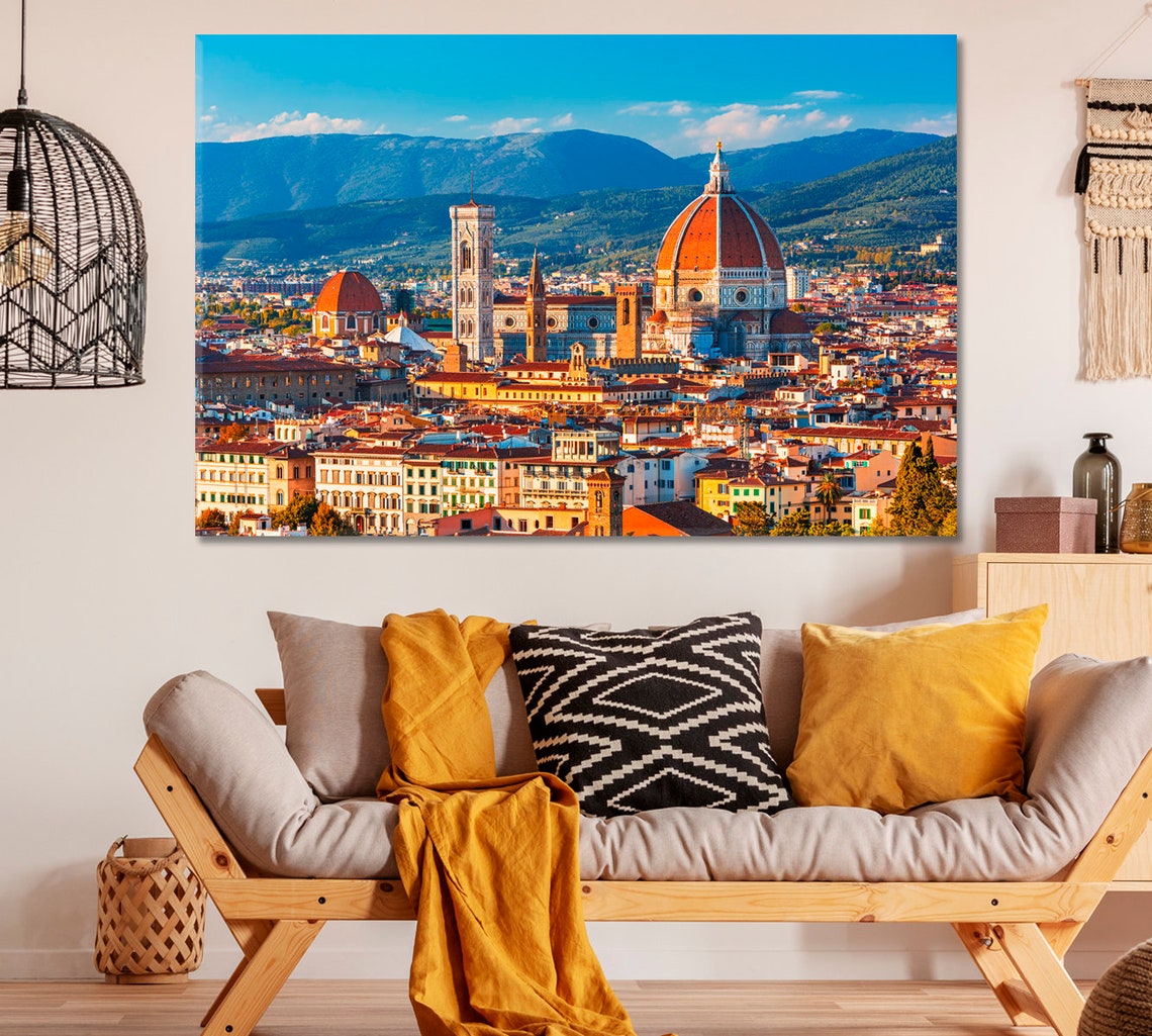 Florence Skyline Wall Decor Canvas Print Italia Canvas Wall Etsy