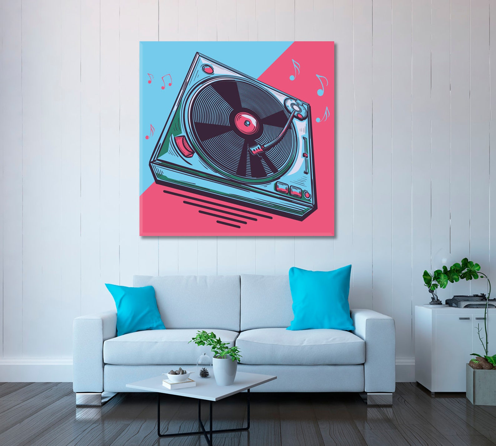 Vinyl Record Player ArtWork Dj Canvas Print | Etsy