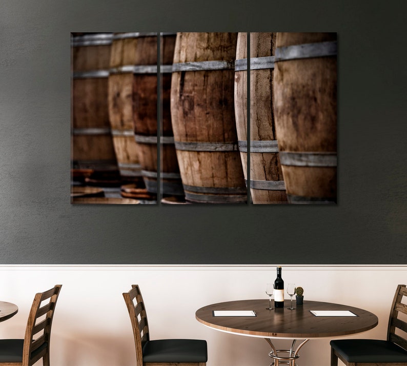 Whiskey Barrel Canvas Print Barrel Wall Art Restaurant Wall Etsy