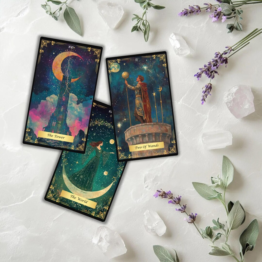 Cosmic Tarot Deck Tarot Deck With Guidebook 78 Custom Tarot Cards ...