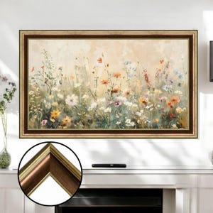Vintage-inspired gold TV frame, Antique Elegance Tv Decor, Poetic tv frame, Classic Tv Frame, TV frame, handmade TV Frame L2262LV