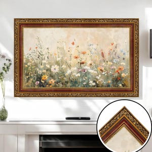 Royal Red Gold TV Frame, Baroque Decorative Bezel, Custom Frame for Frame Tv, Customizable Frame TV Trim, Traditional TV Frame L2205LM