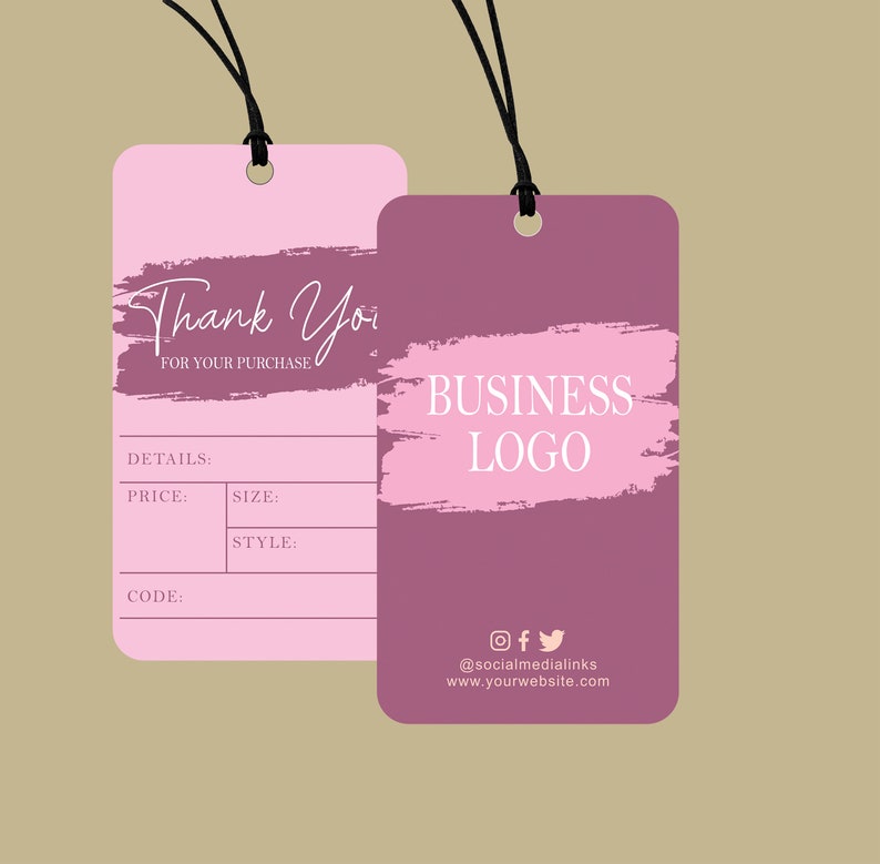 Printable Hang Tag Template Hang Tag for Handmade Products Etsy