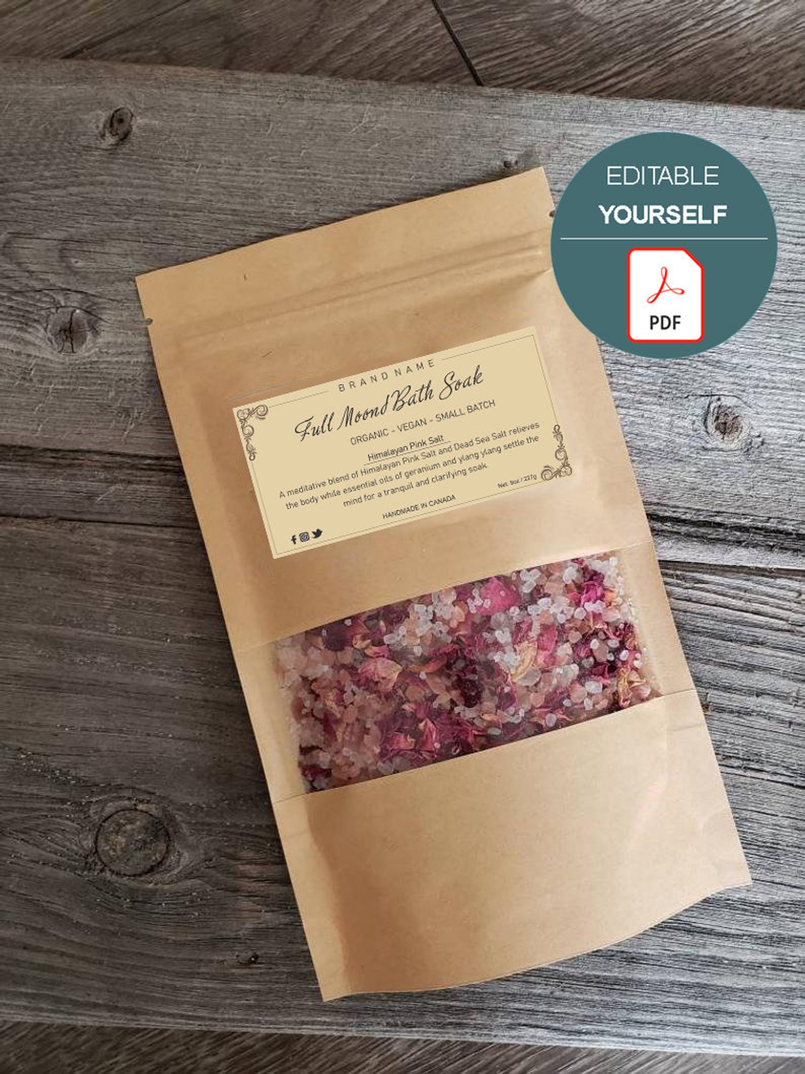 Editable Bath Salt Labels DIY Cosmetic Labels DIY Editable Etsy Canada