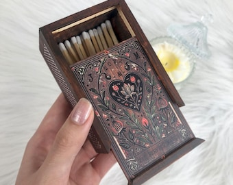 Custom Wooden matchbox  for Couples, Personalized Couples Large Wooden matchbox , Anniversary gift for Couples, Gift for Him L1111LL