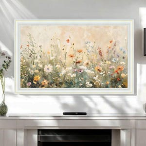 Elegante tv-lijst met parelwit en goudaccent, Samsung tv-lijst, artistieke tv-lijst, aangepaste tv-lijst, tv-lijst, handgemaakte tv-lijst L2267LV