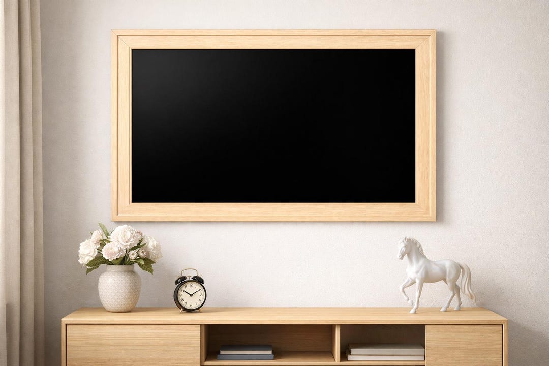 Frame Tv Frame | Light Oak TV Frame | Custom Size TV Frame | Modern ...