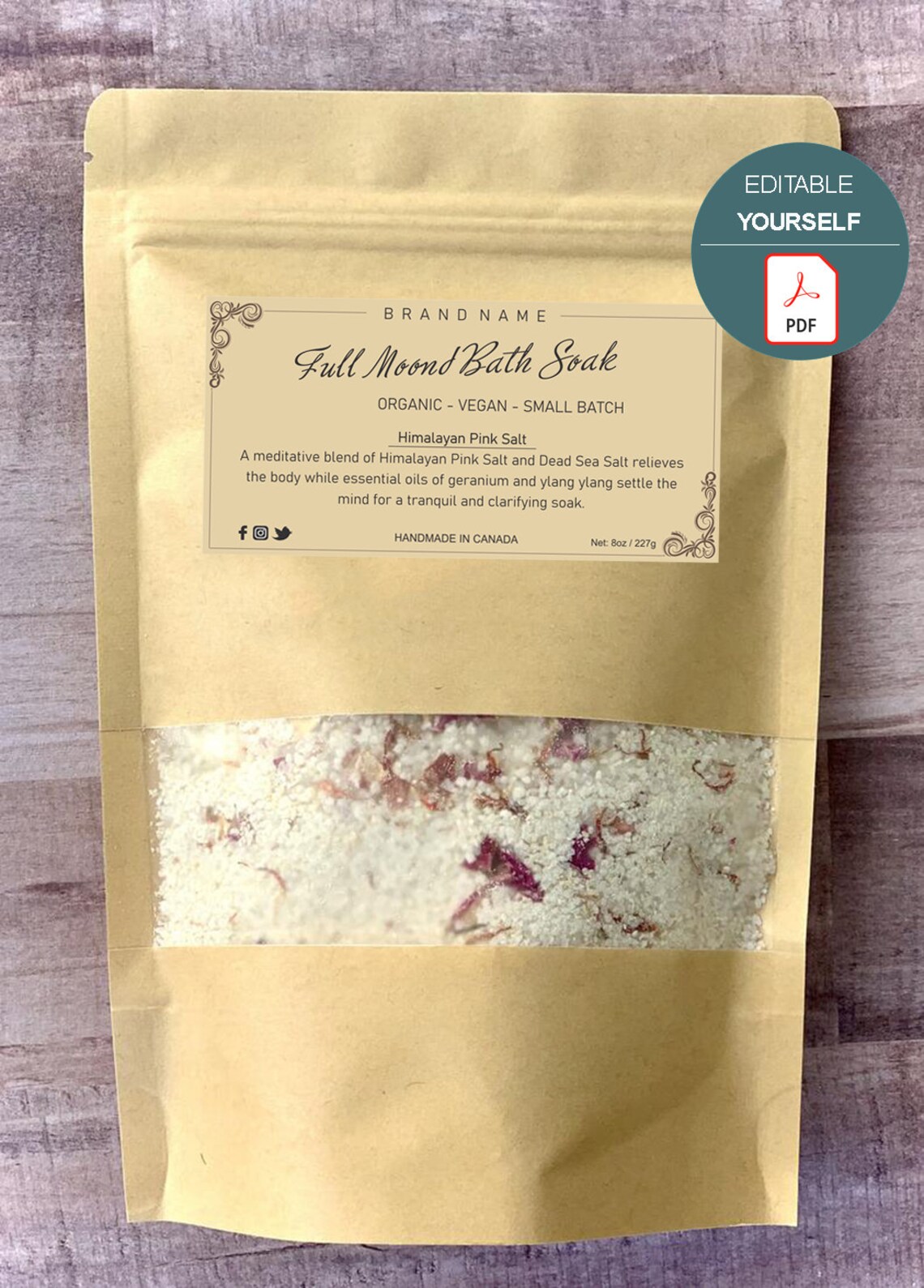 Editable Bath Salt Labels DIY Cosmetic Labels DIY Editable Etsy Canada