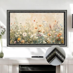Black ornate tv frame, vintage baroque tv bezel, samsung compatible frame, custom decorative tv frame, handmade black tv frame L2224TV