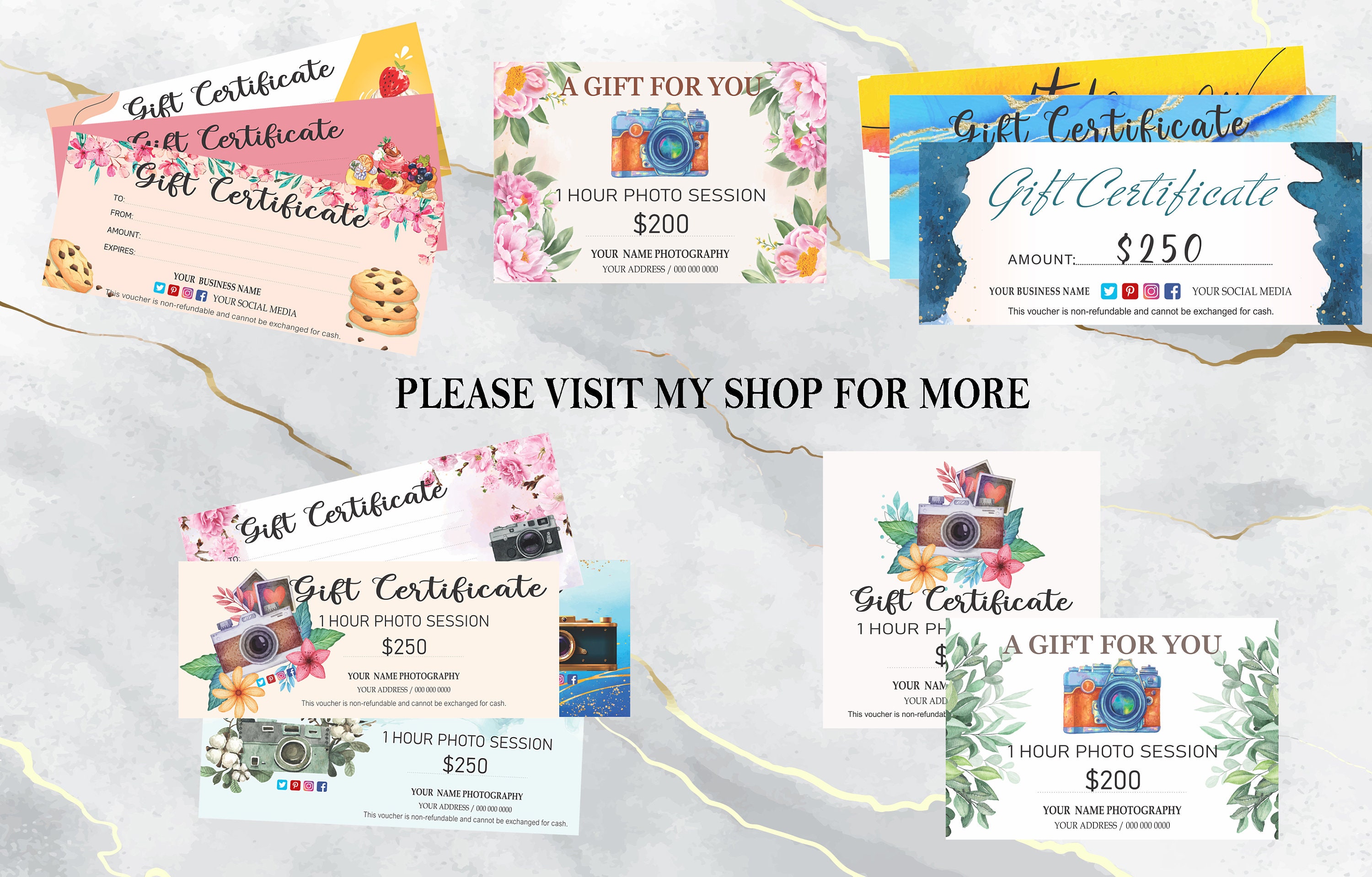 Editable Bakery Sweets Gift Voucher Bakery Sweets Gift Card | Etsy