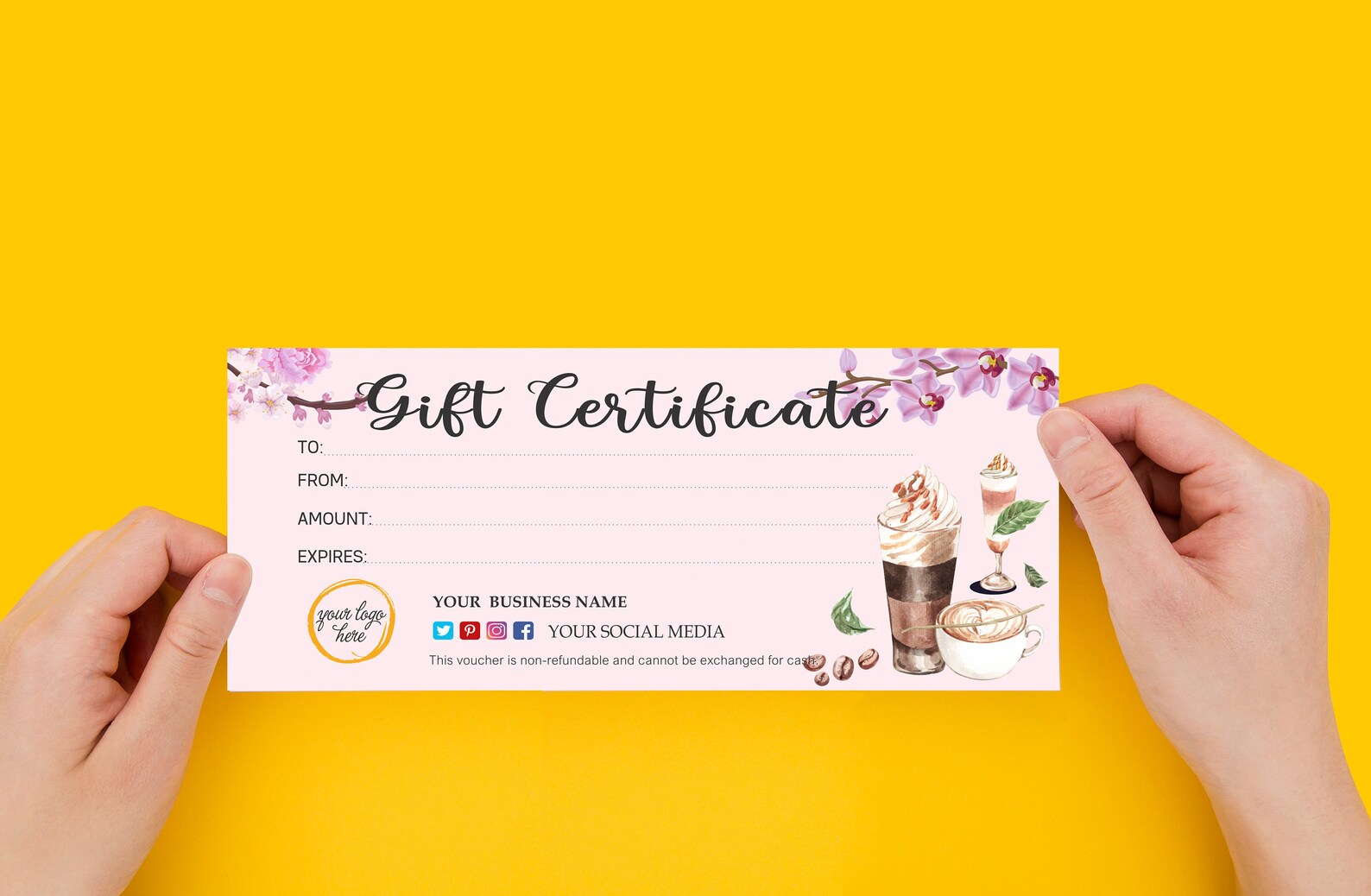 Ice Cream Gift Certificate Editable Gift Card Voucher Card Etsy