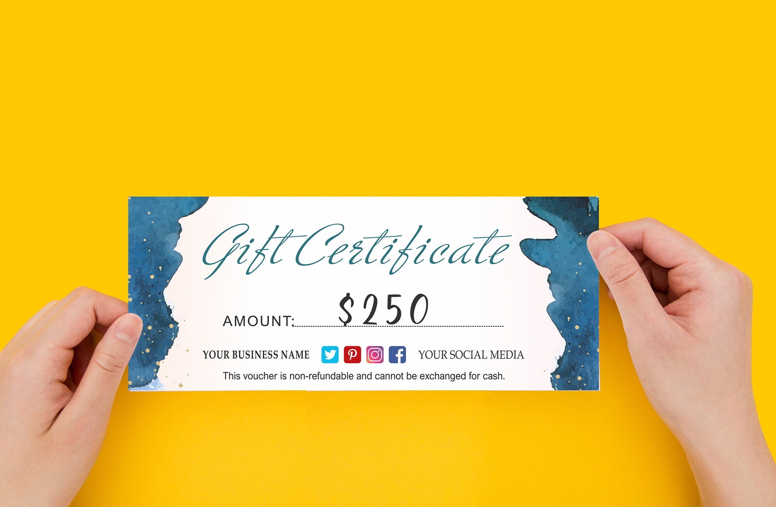 Gift Certificate Templates BLUE Gift Card Beauty Gift Etsy
