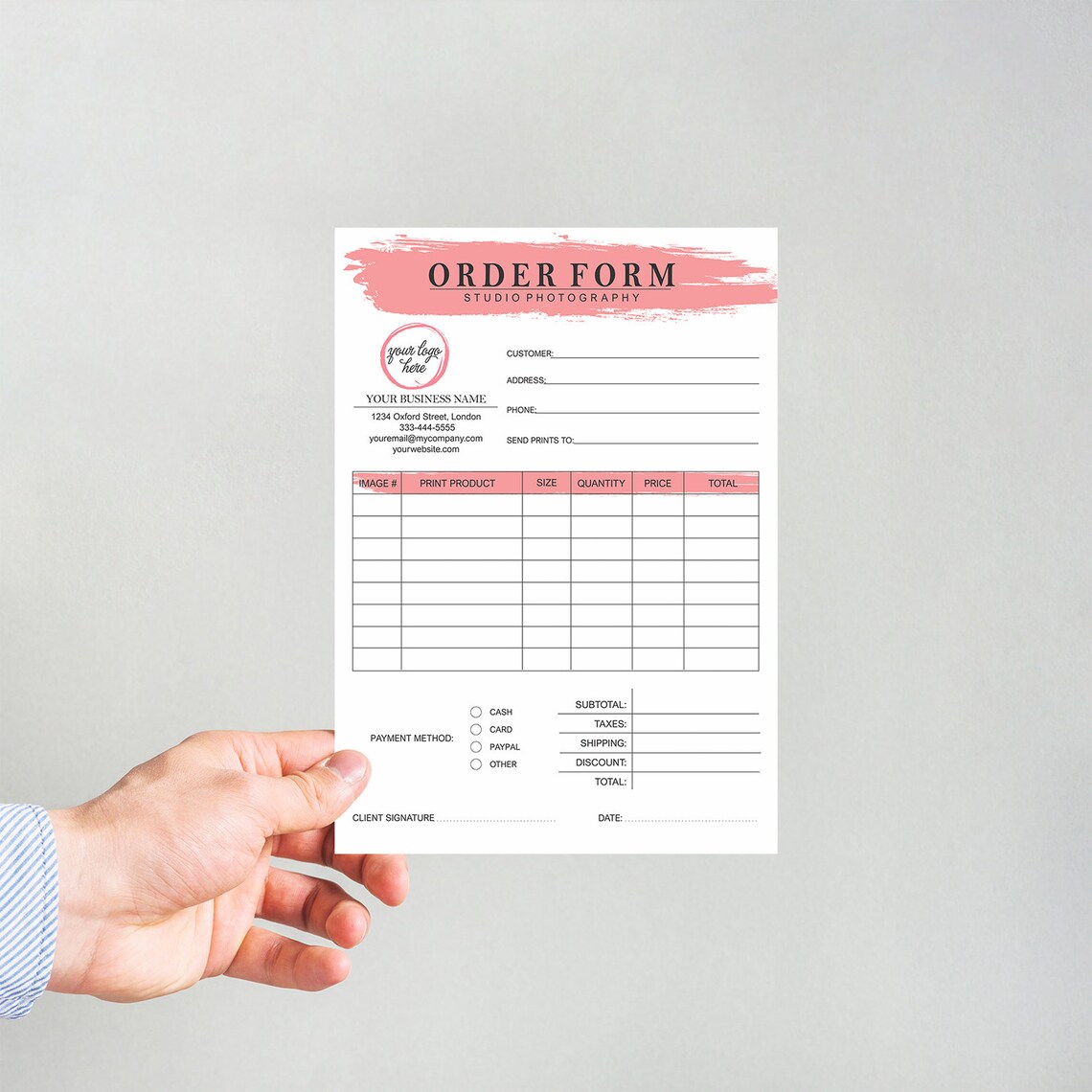 Photography Order Forms, Photo Order Form Template, Editable ...