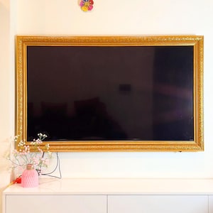 Elegant Gold Edge TV Frame, Samsung frame Tv bezel, Custom brand tv Frame, Customizable TV Frame, Frame TV frames, HandmadeTV frame L2219ML