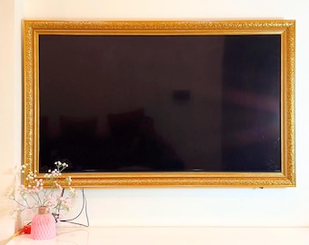 Elegant tv-frame met gouden rand, Samsung-frame tv-lijst, tv-frame op maat merk, aanpasbaar tv-frame, frame tv-frames, handgemaakte tv-frame L2219ML