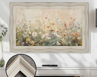 Moldura para TV Samsung The Frame feita à mão em branco e dourado, Moldura para TV personalizada, Moldura para TV sob medida, Moldura para TV, Moldura para TV feita à mão L8889NV