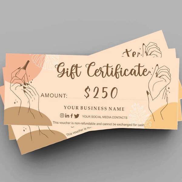 Nail Salon Gift Certificate Template 60+ Gift Ideas for 2024