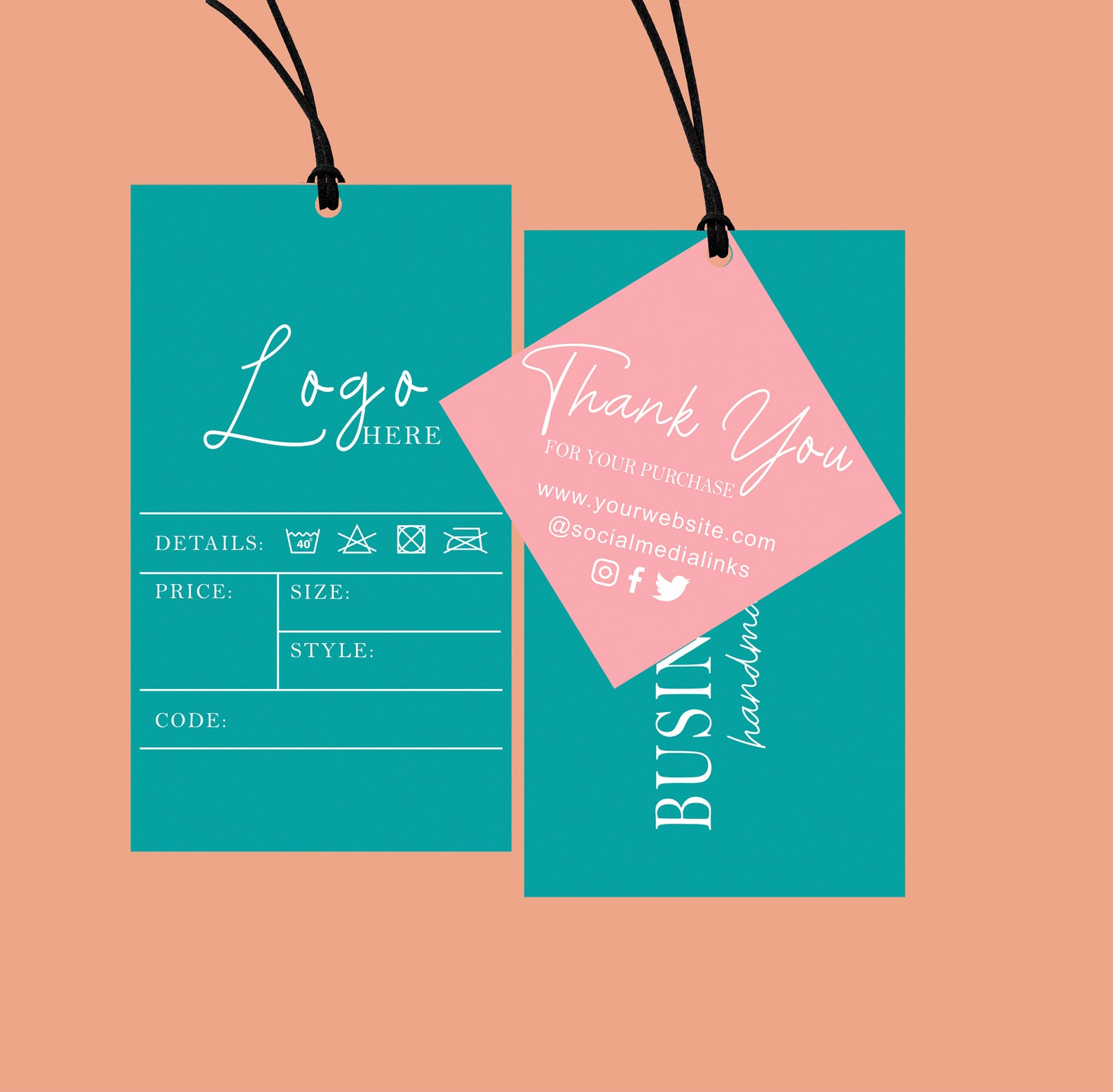 Editable Hang Tag Clothing Tag Small Shop Tag Thank You Etsy