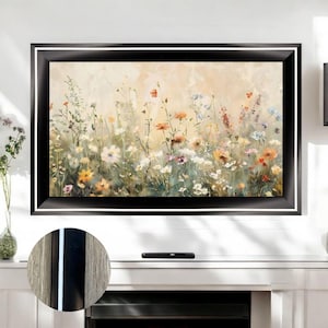 Modern black-white contrast TV frame, minimalist TV frame decor, sleek custom TV frame, Custom Tv frame, Tv frame, Handmade Tv Frame L2237LV