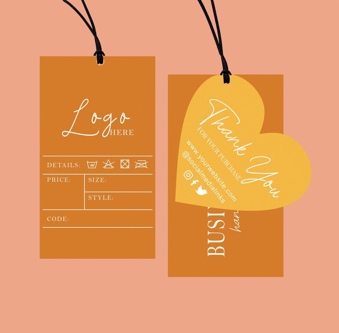 Small Business Hang Tag Editable Hang Tag Boutique Clothing Etsy