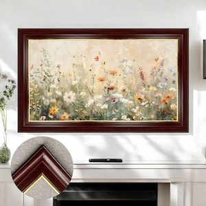 Classic mahogany style TV frame, vintage European TV frame, luxury wall art Tv frame, decorative TV frame, handmade Tv Frame L2235LV