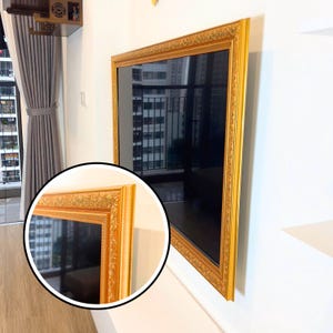 Elegant Gold Edge TV Frame, Samsung frame Tv bezel, Custom brand tv Frame, Customizable TV Frame, Frame TV frames, HandmadeTV frame L2219ML