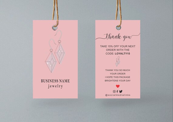 Editable Jewelry Hang Tags Jewellery Tags Product Jewelry - Etsy