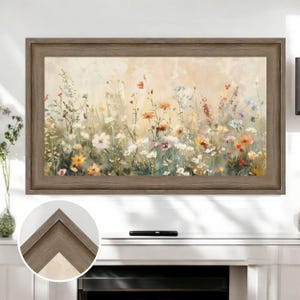 Rustiek tv-frame natuurlijk houtnerf, tv-frame Samsung, biologisch warm tv-frame, aangepast natuurlijk tv-frame, houten tv-frame L2248LV