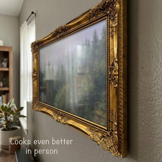 TV Frame | Ornate Gold Frame TV Cover | Antique Style TV Art Frame for Living Room Decor U88881NV
