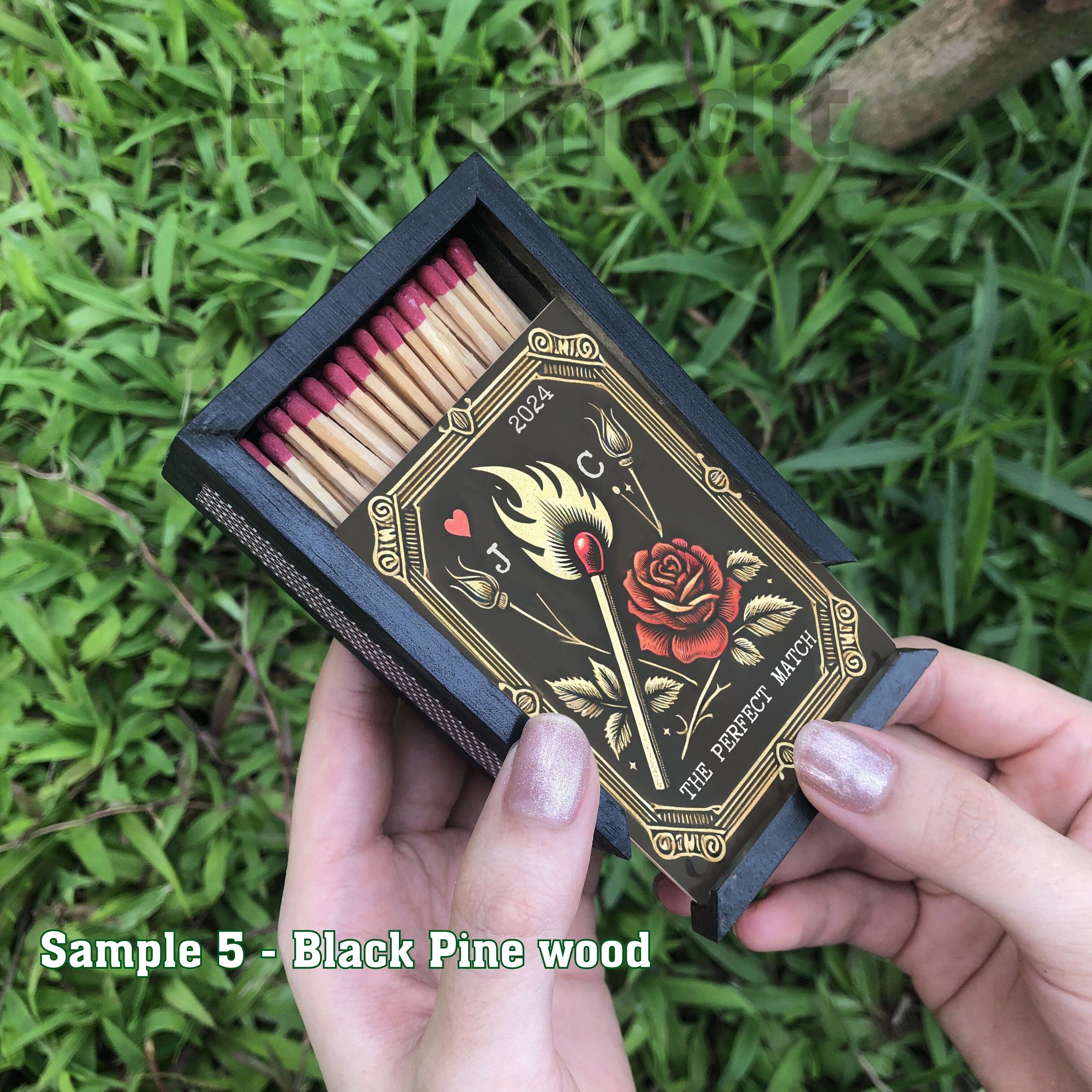 Custom Wooden Matchbox Art for Couples, Personalized Wooden Matchbox ...