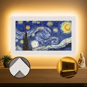 Wit getextureerde tv-kunstlijst met led, minimalistisch geïnspireerde tv-cover, strakke moderne uitstraling, elegant interieur voor woonkamer of slaapkamer L2231TV