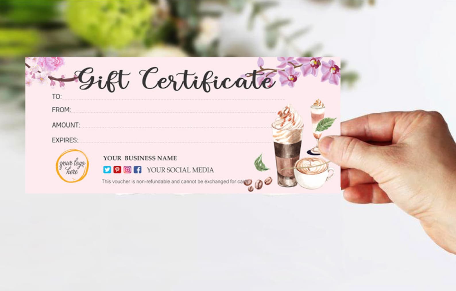 Ice Cream Gift Certificate Editable Gift Card Voucher Card Etsy
