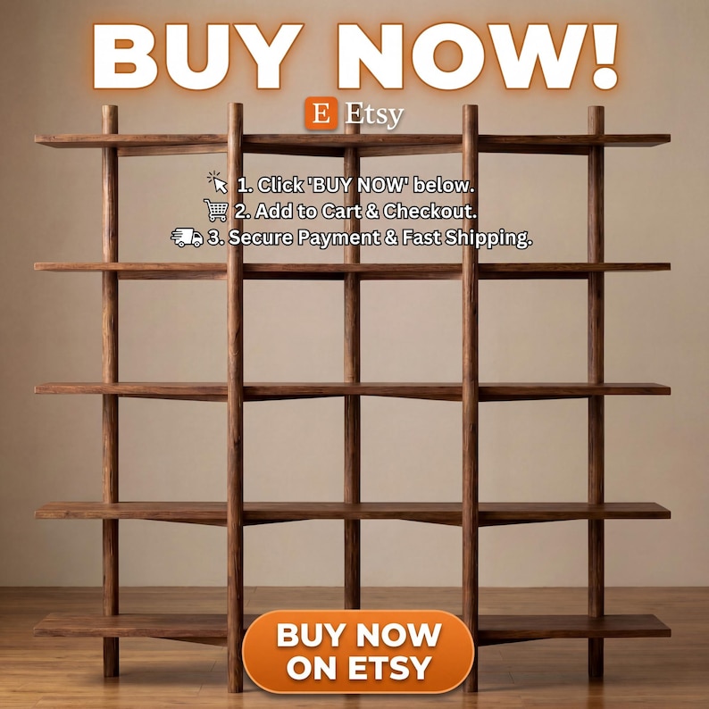 Solid Wood Scandinavian Shelf – 5-Tier Open Bookcase, Modern Home Display Stand U1113NZ image 13
