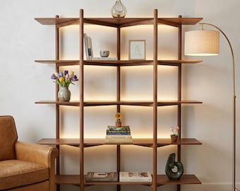 Solid Wood Scandinavian Shelf – 5-Tier Open Bookcase, Modern Home Display Stand U1113NZ