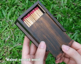 Wooden matchbox, Large Matchbox, Undesigned matchbox, Multi-purpose matchbox, Anniversary gift, Gift for him, Gift for her L1100LL