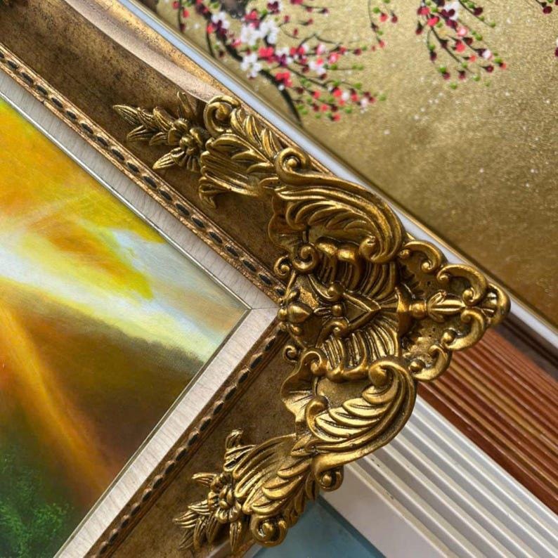 TV Frame | Ornate Gold Frame TV Cover | Antique Style TV Art Frame for Living Room Decor U88881NV image 5