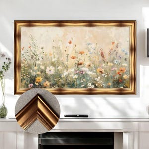 Luxurious bronze gold TV frame, vintage TV bezel, Artistic European Frame, TV frame, Classic Tv frame, Handmade minimal Tv frame L2236LV