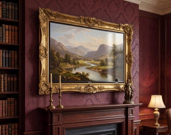 Antique Style Living Room Decor |Ornate Gold TV Frame U88881NV