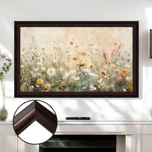 Warm rustic wood TV frame, samsung tv frame, artistic decorative tv frame, custom design tv frame, tv frame, handmade TV frame L2264LM