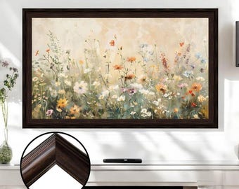 Warm rustic wood TV frame, samsung tv frame, artistic decorative tv frame, custom design tv frame, tv frame, handmade TV frame L2264NV