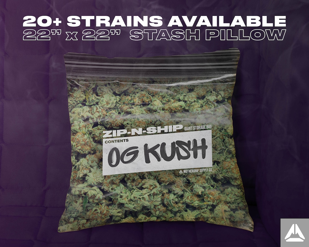 20 STRAINS Weed Pillow, Cannabis Pillow, 420 Pillow, Marijuana Pillow