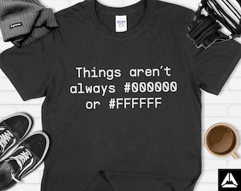 Camiseta divertida de programador: colores hexadecimales en blanco y negro - Regalo para diseñador web